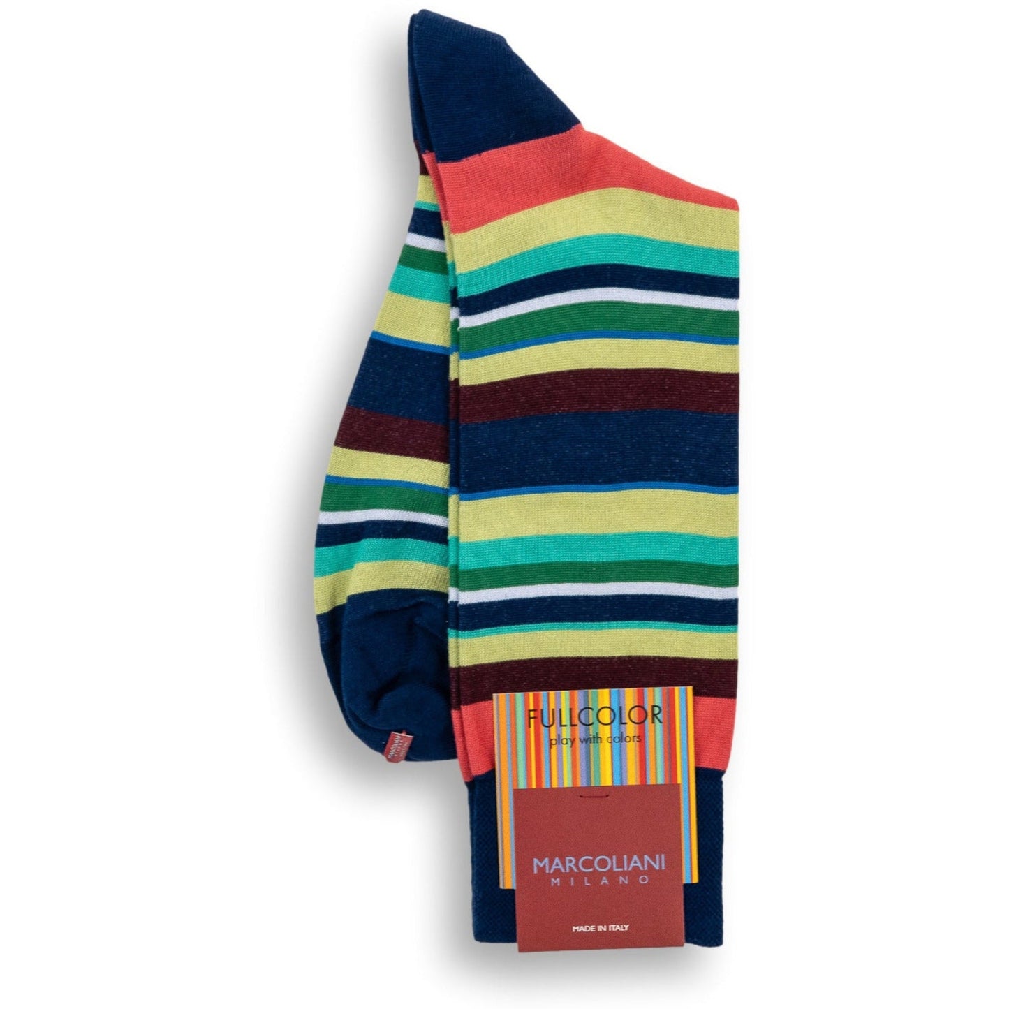 Multicolor Stripe Socks (Navy Red)