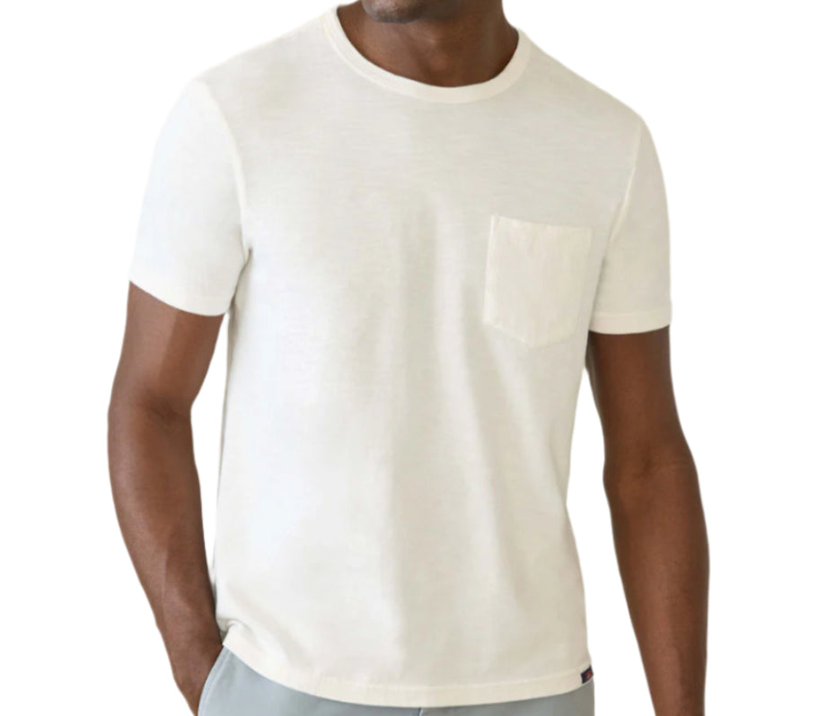Sunwashed Regenerative Cotton Pocket Tee (White)