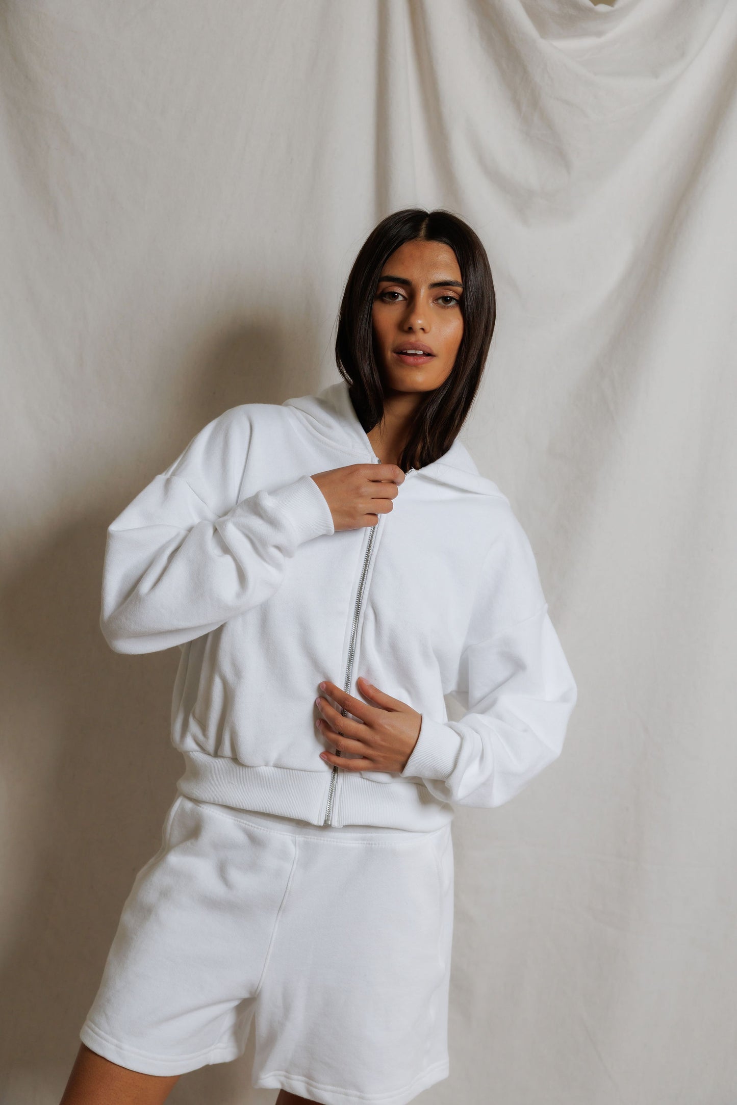T370-Sean - dry french terry long sleeve zip up 