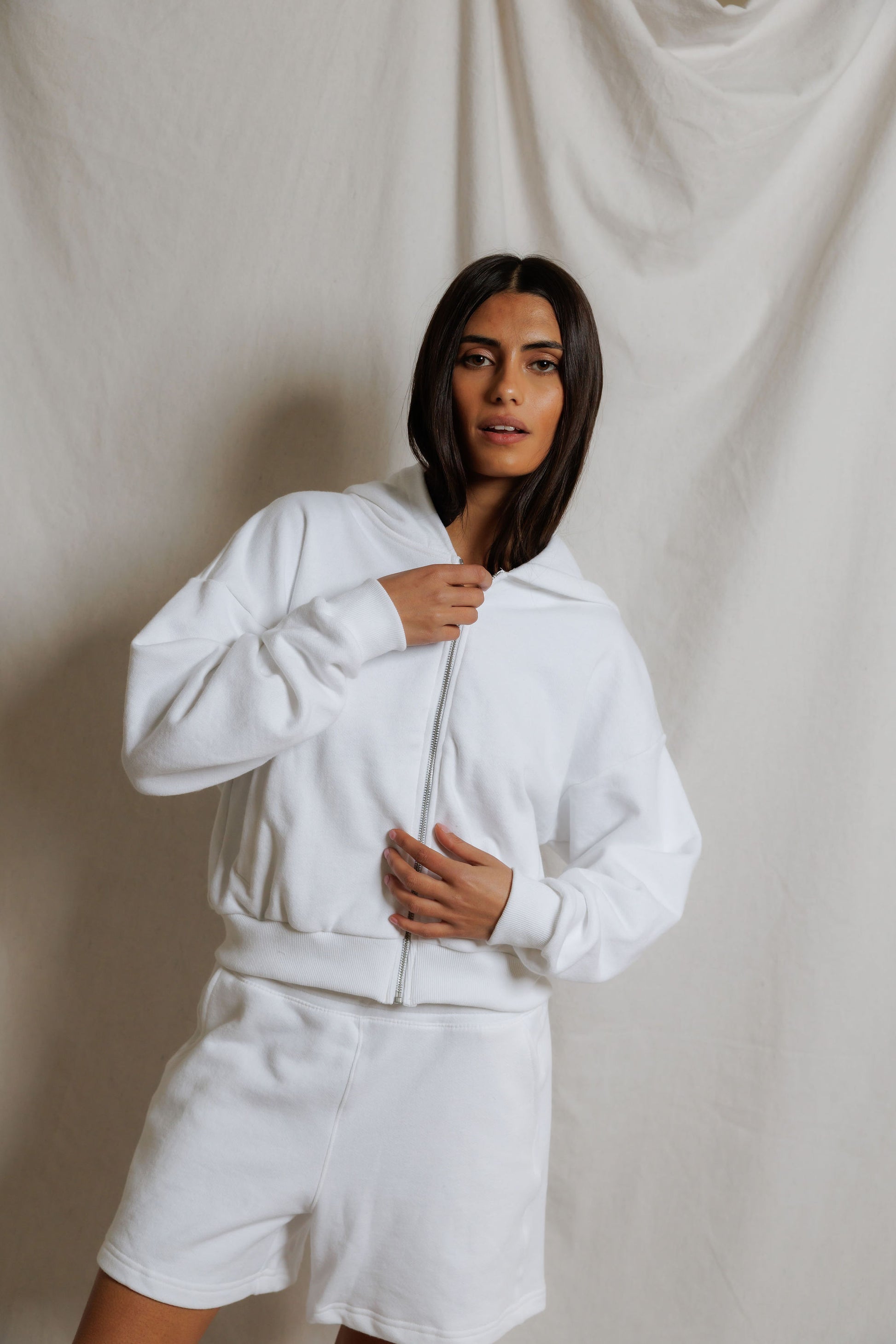 T370-Sean - dry french terry long sleeve zip up 