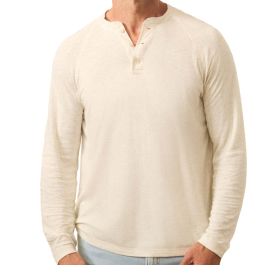 Long-Sleeve Cloud Henley (Ivory Heather)