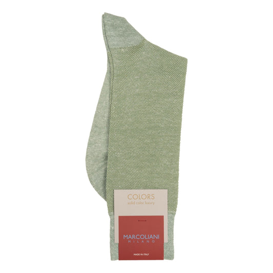 Linen & Cotton Pique Socks (Sage)