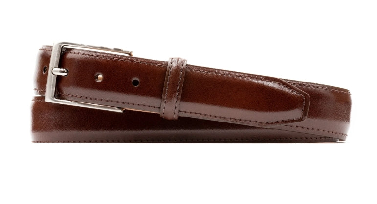 Smith 2 Buckle Coachman Leather Belt (Luggage)