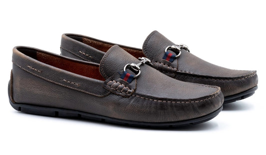 Bermuda Pebble Grain Horse Bit Loafers (Old Clay)