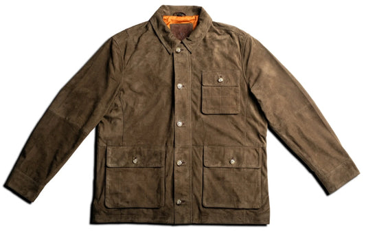 Greystone Lightweight Goat Suede Safari Jacket (Olive)