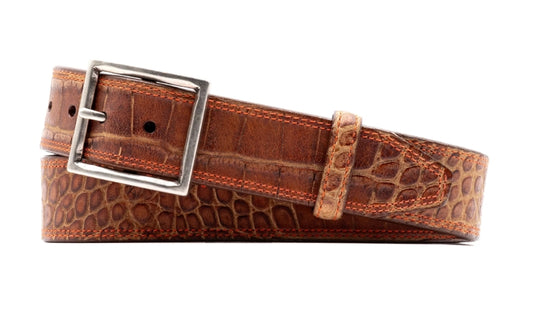 Hunter Italian Alligator Grain Belt (Vintage Cedar)
