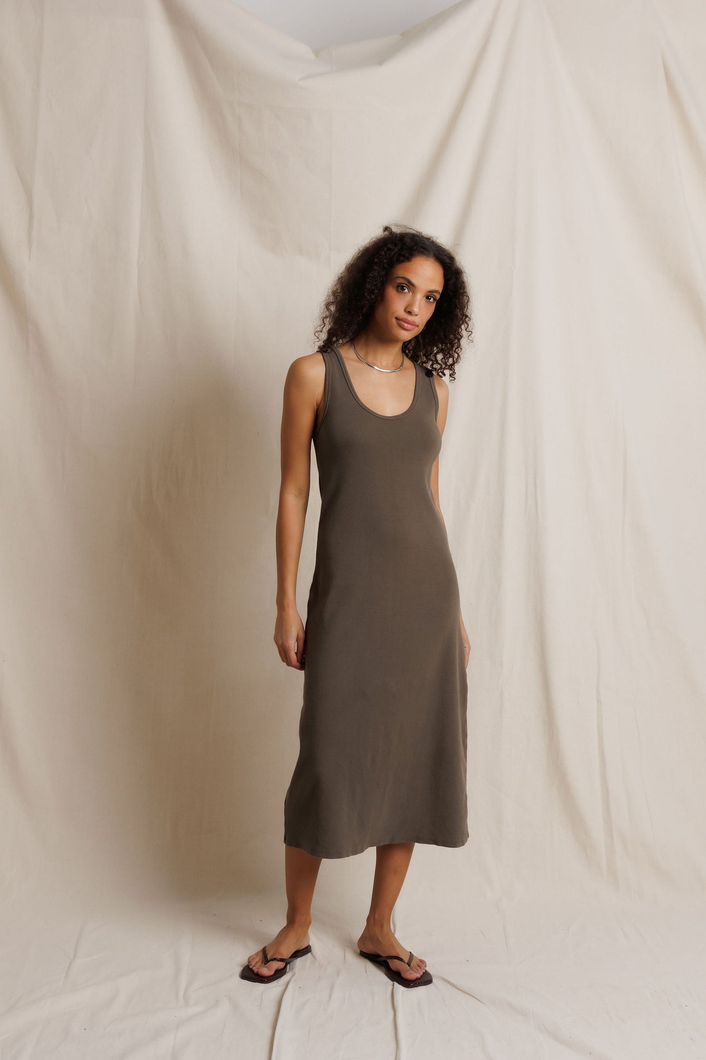 D50-edith - heavy rib high-neck dress - FA26