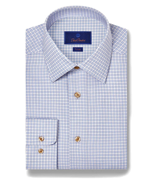 Sky & Chocolate Textured Check Dress Shirt