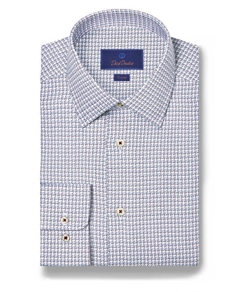 Blue & Merlot Jaspe Check Dress Shirt
