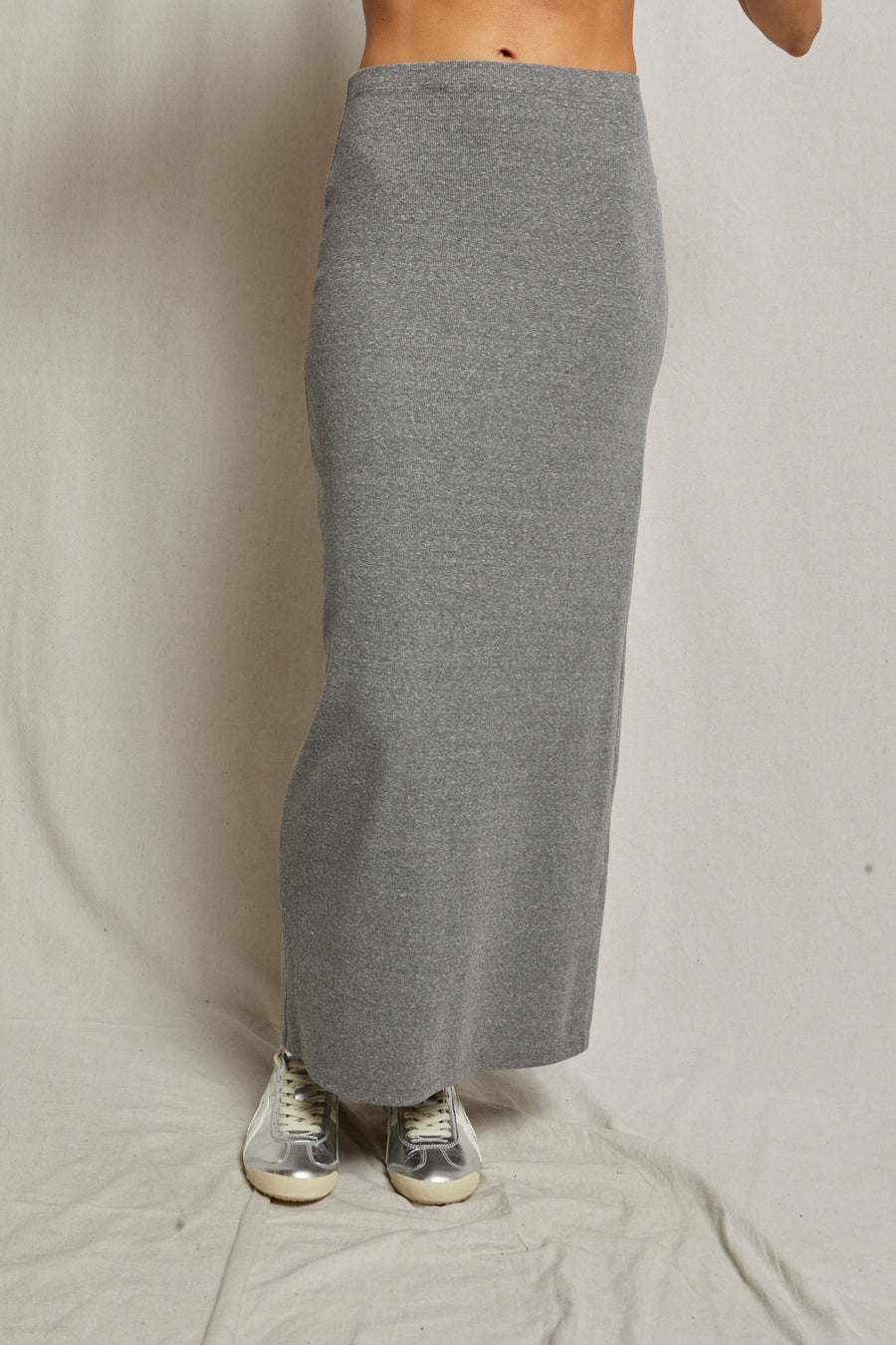 AJA SOLIT BACK SKIRT HEATHER GREY