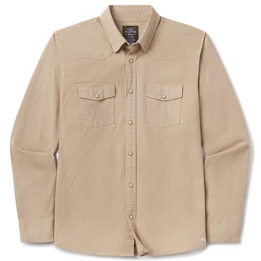Heritage Toffee Denim Pearl Snap Long Sleeve Shirt