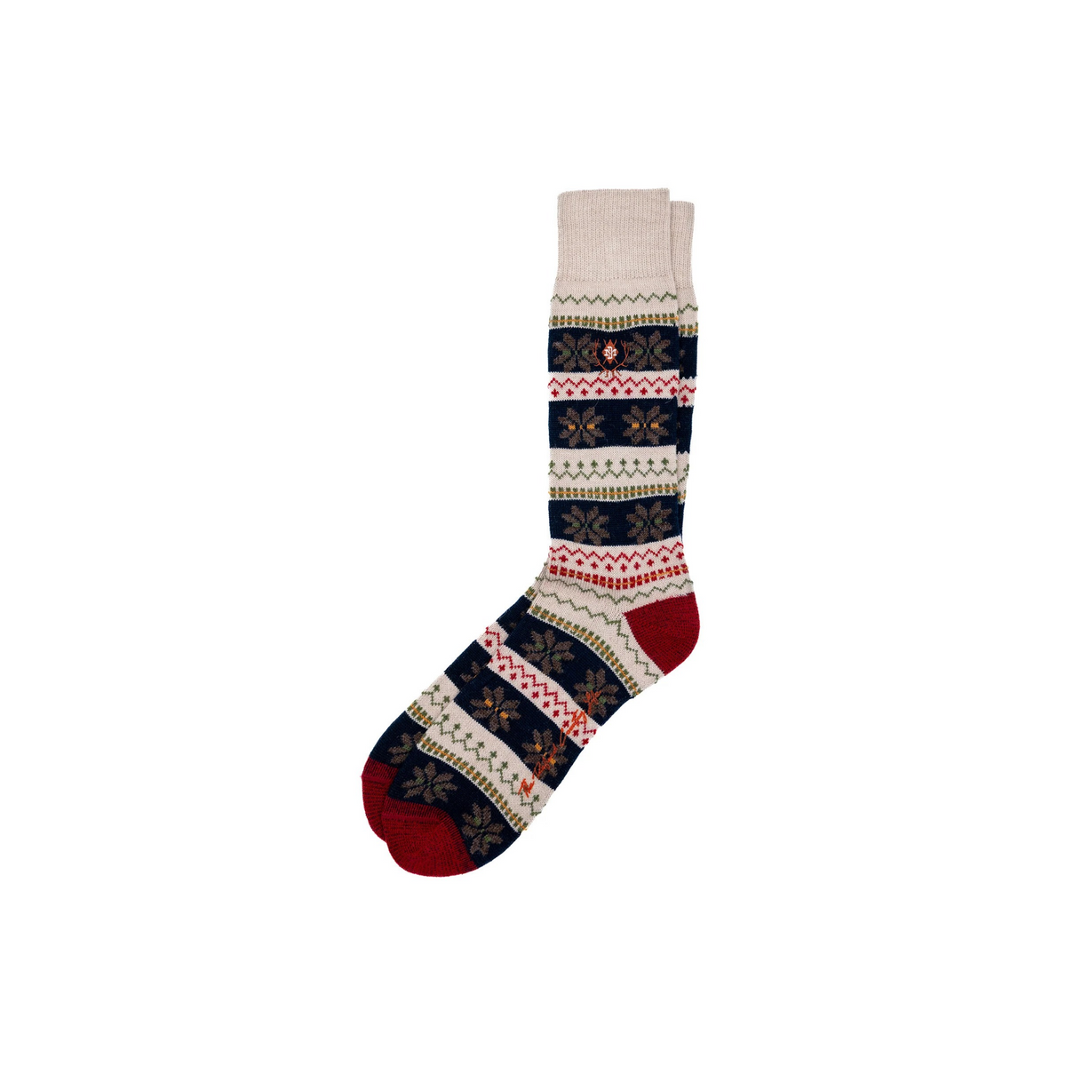 Fairisle Aplaca Yarn Socks (Oat)