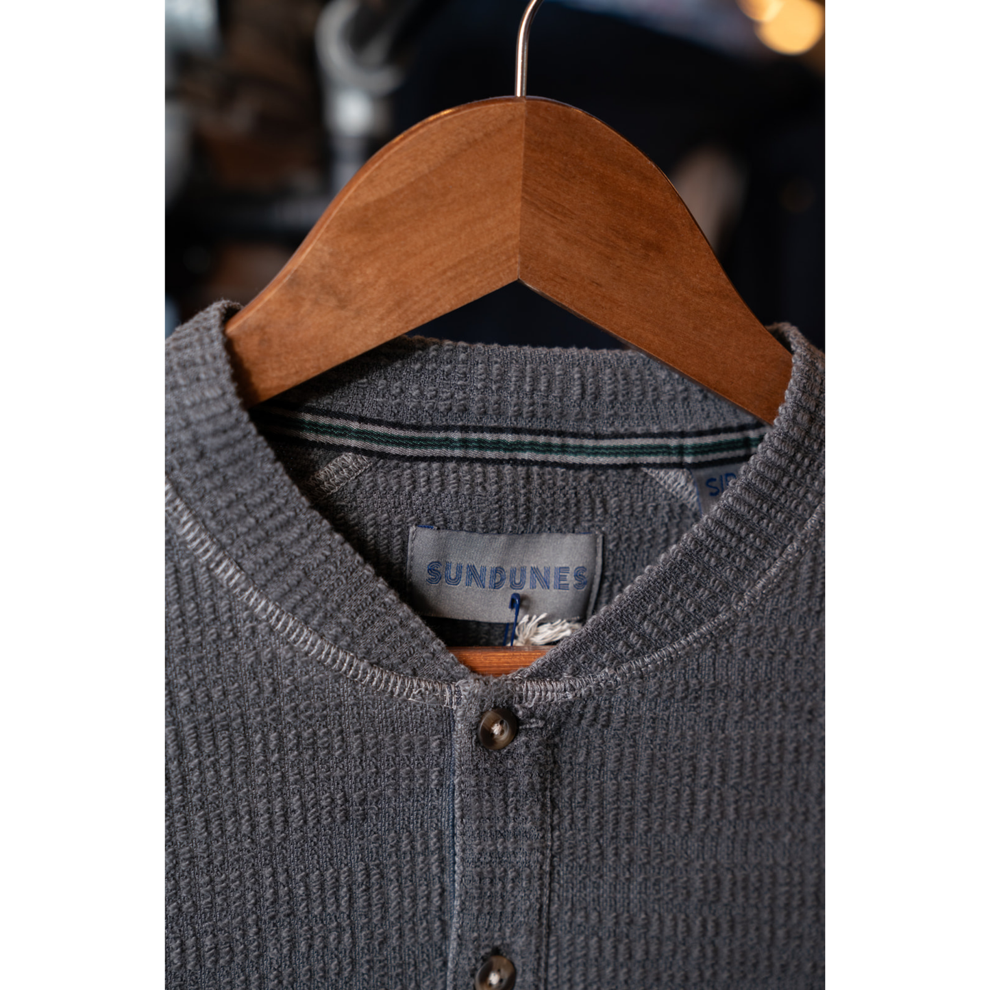 Sundunes Garment Dyed Henley (Charcoal)