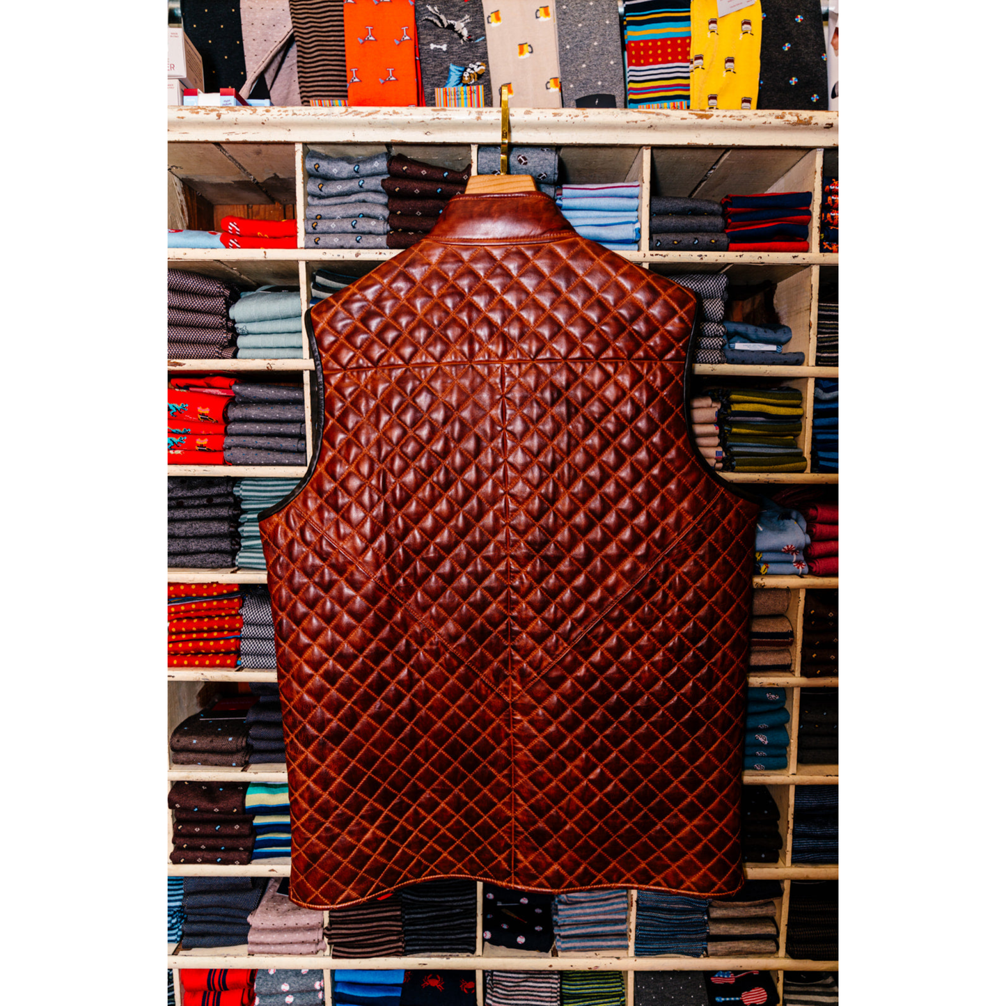 Diamond Quilt Leather Vest