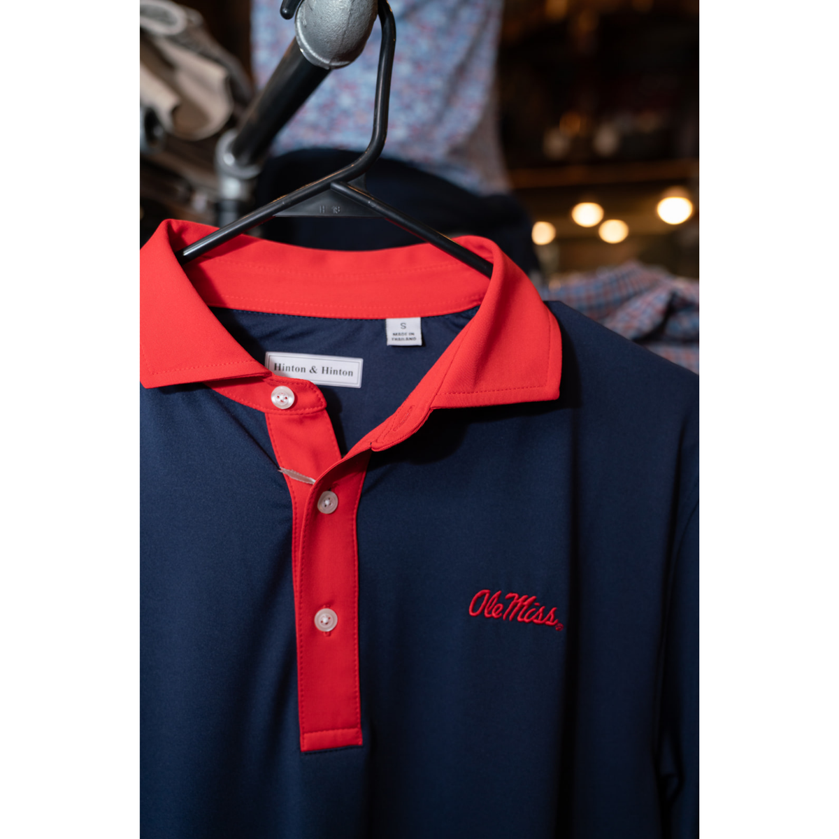 Hinton & Hinton Ole Miss Colorblock Polo (Navy)