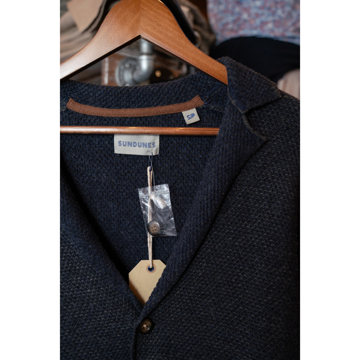 Sundunes Popcorn Stitch Soft Blazer (Navy)