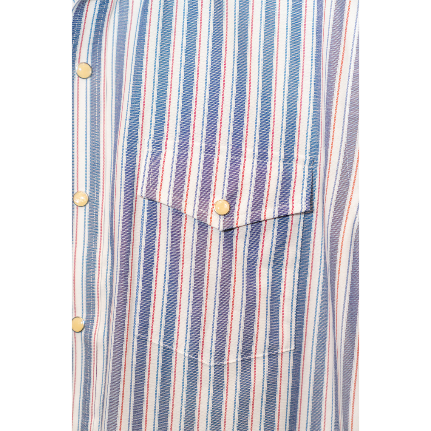 Buck Off SS Pearl Snap Shirt (Red/Navy Oxford Stripe)