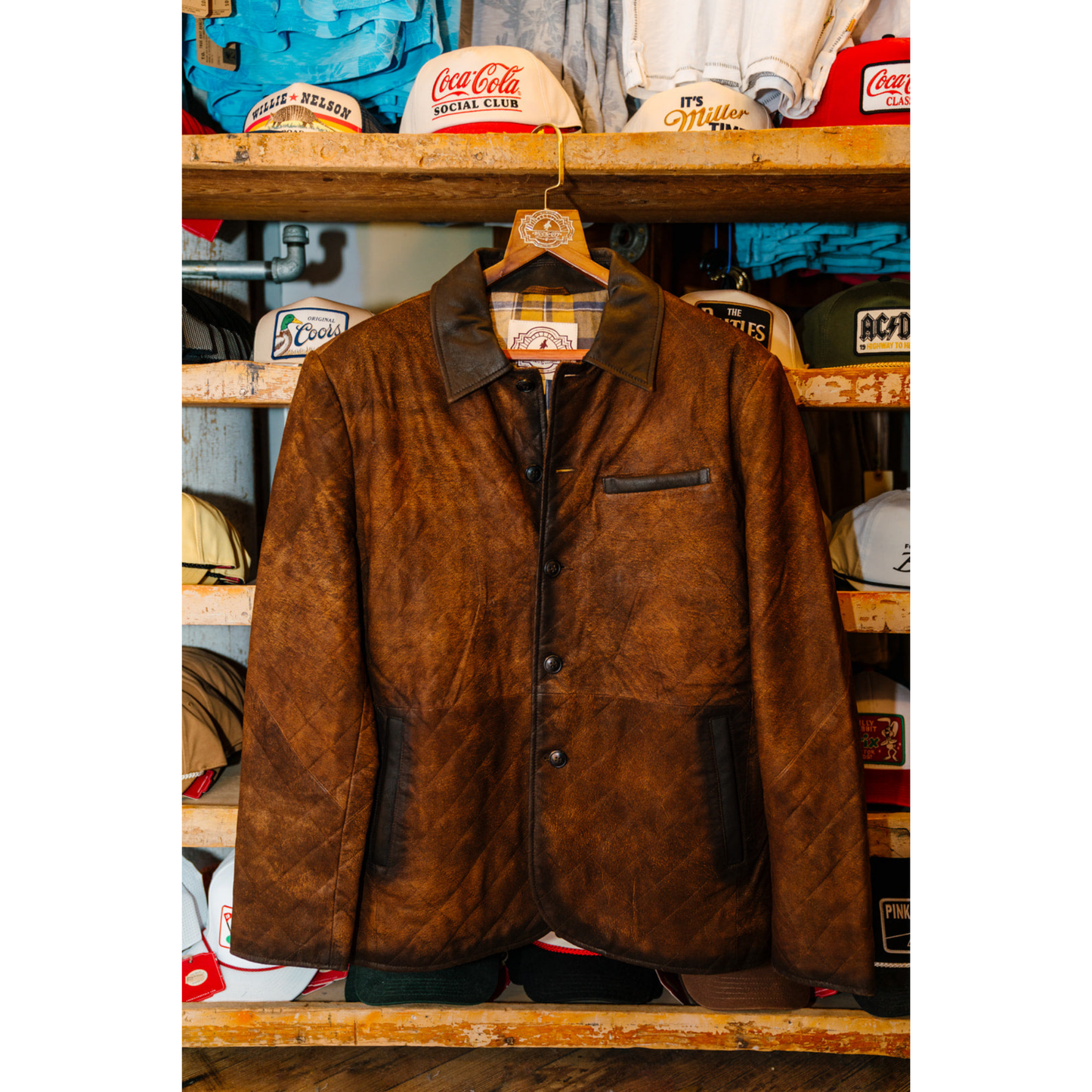 Burnt Chocolate Quilted Leather Blazer