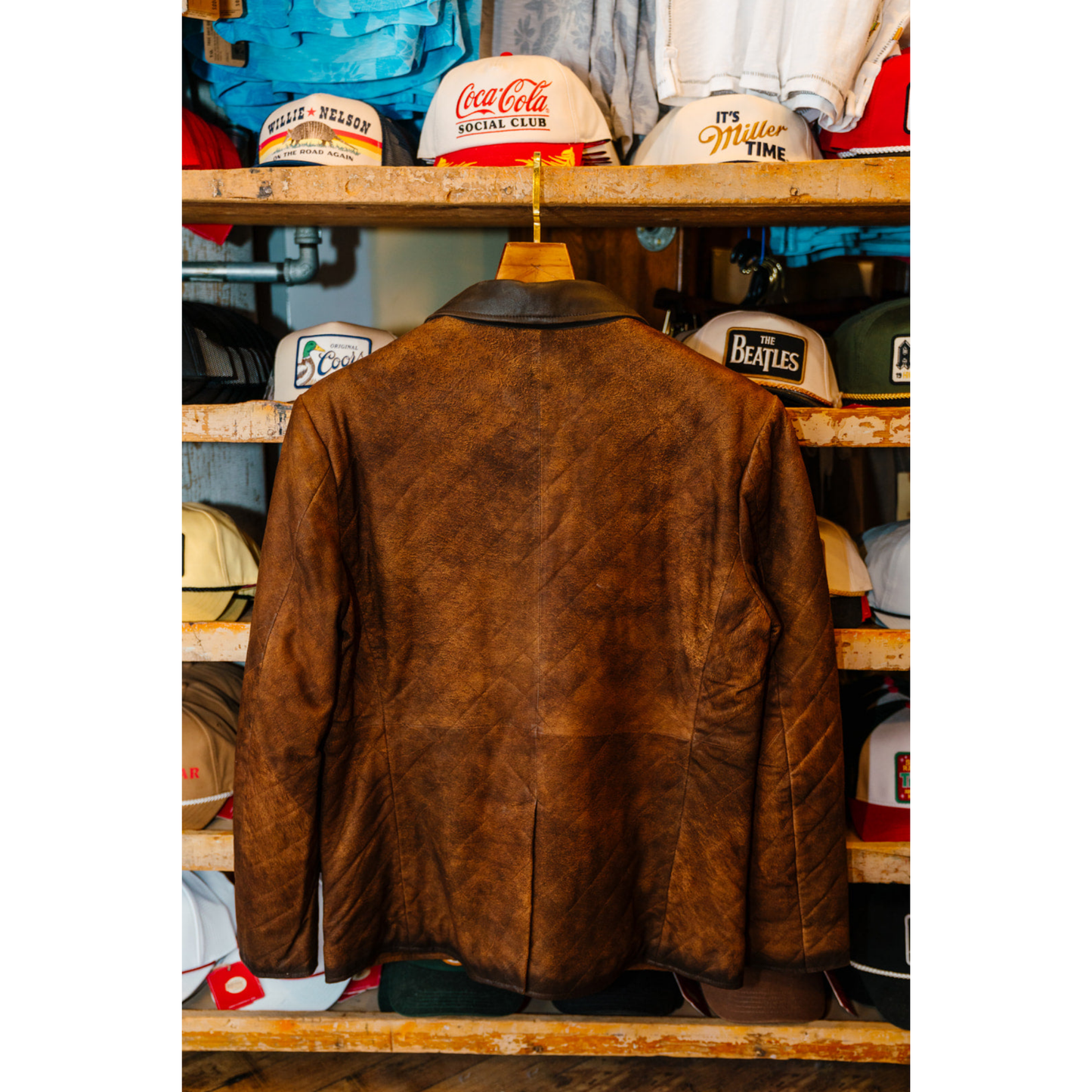 Burnt Chocolate Quilted Leather Blazer