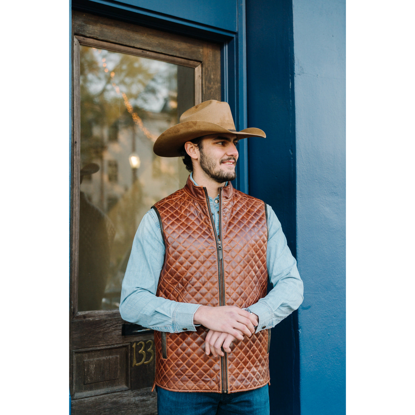 Diamond Quilt Leather Vest