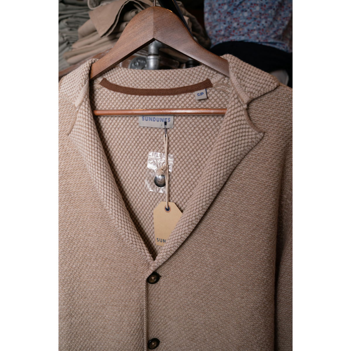 Sundunes Popcorn Stitch Soft Blazer (Natural)