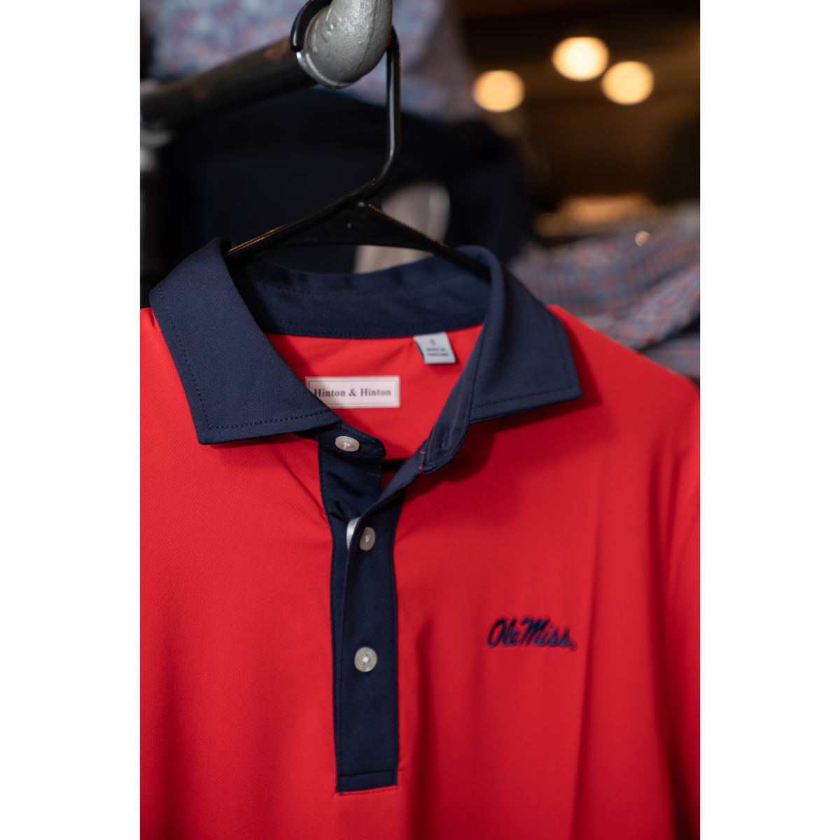 Hinton & Hinton Ole Miss Colorblock Polo (Red)