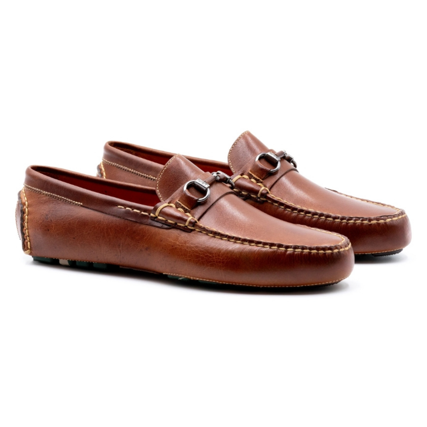 Monte Carlo Saddle Leather Horse Bit Driving Loafers (Cigar)