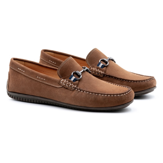 Bermuda Nubuck Horse Bit Loafers (Bark)