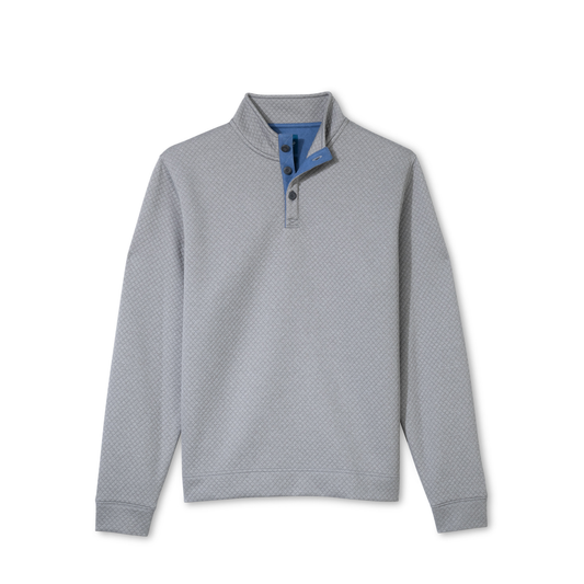 Rockwells Diamond Quilted Henley Pullover (Smoke)