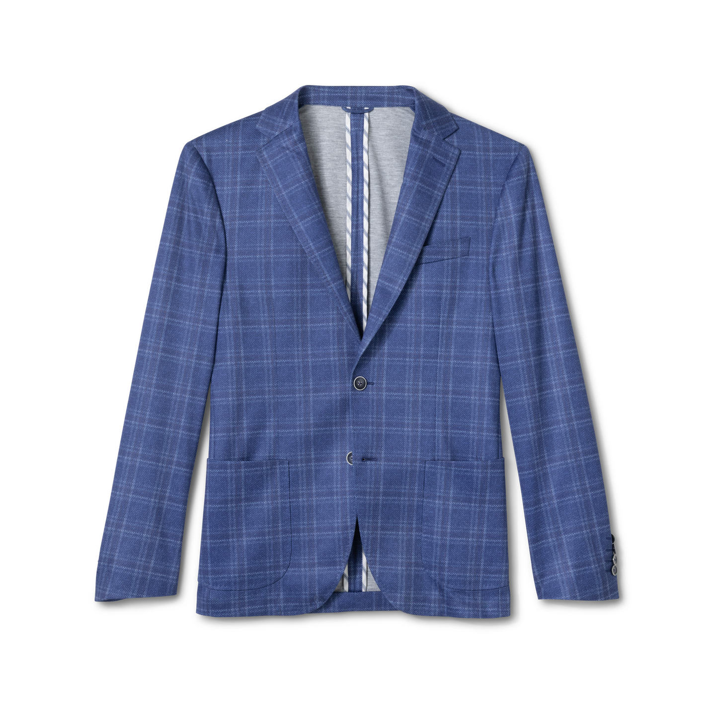 Donington Plaid Top Shelf Printed Knit Sport Coat (Lapis)