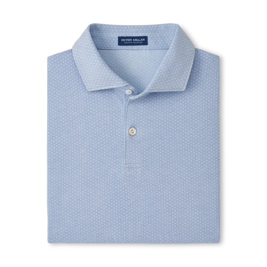 Albatross Diamond Cotton-Blend Pique Polo (Dusk Blue)