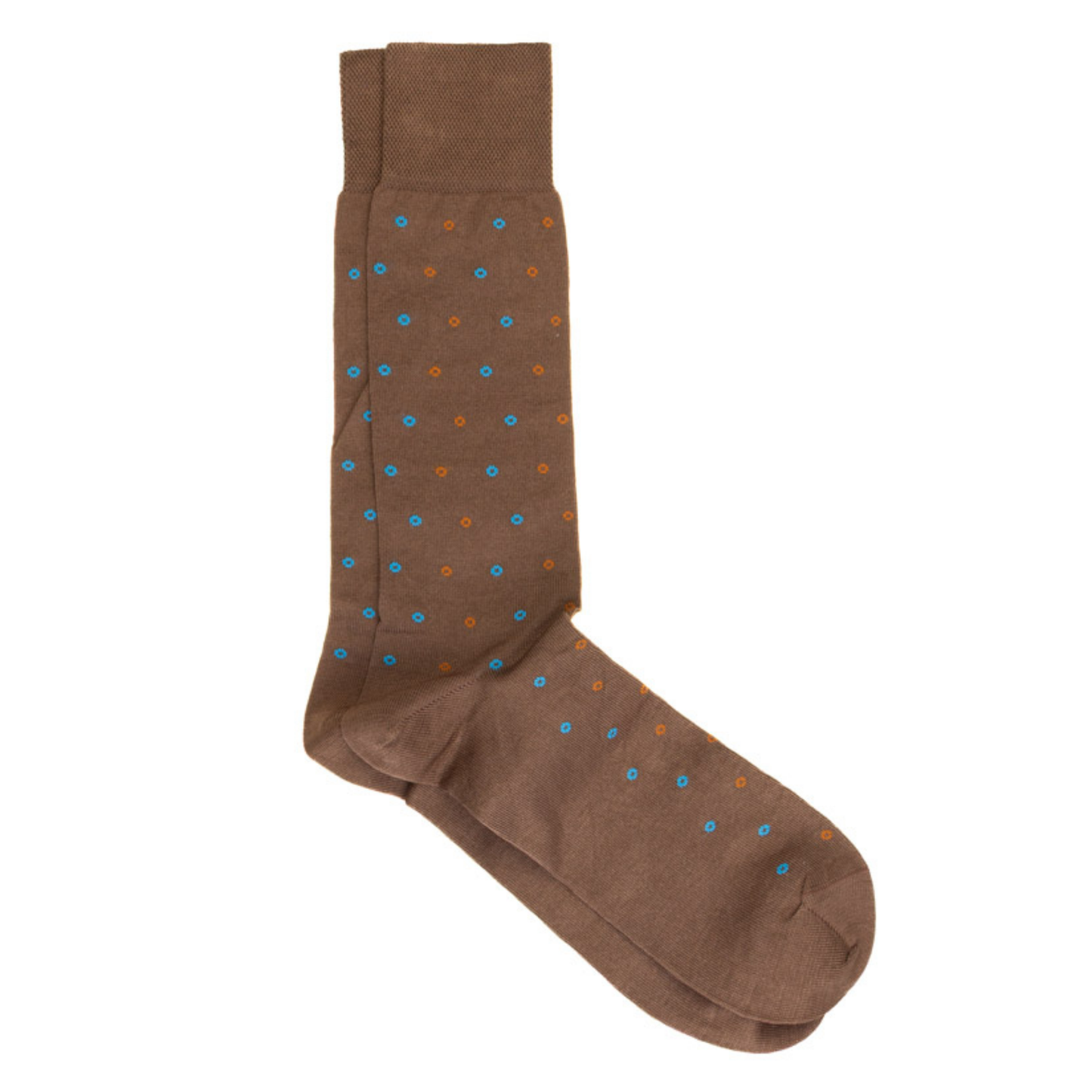 Circle Dot Socks (Brown/Orange)