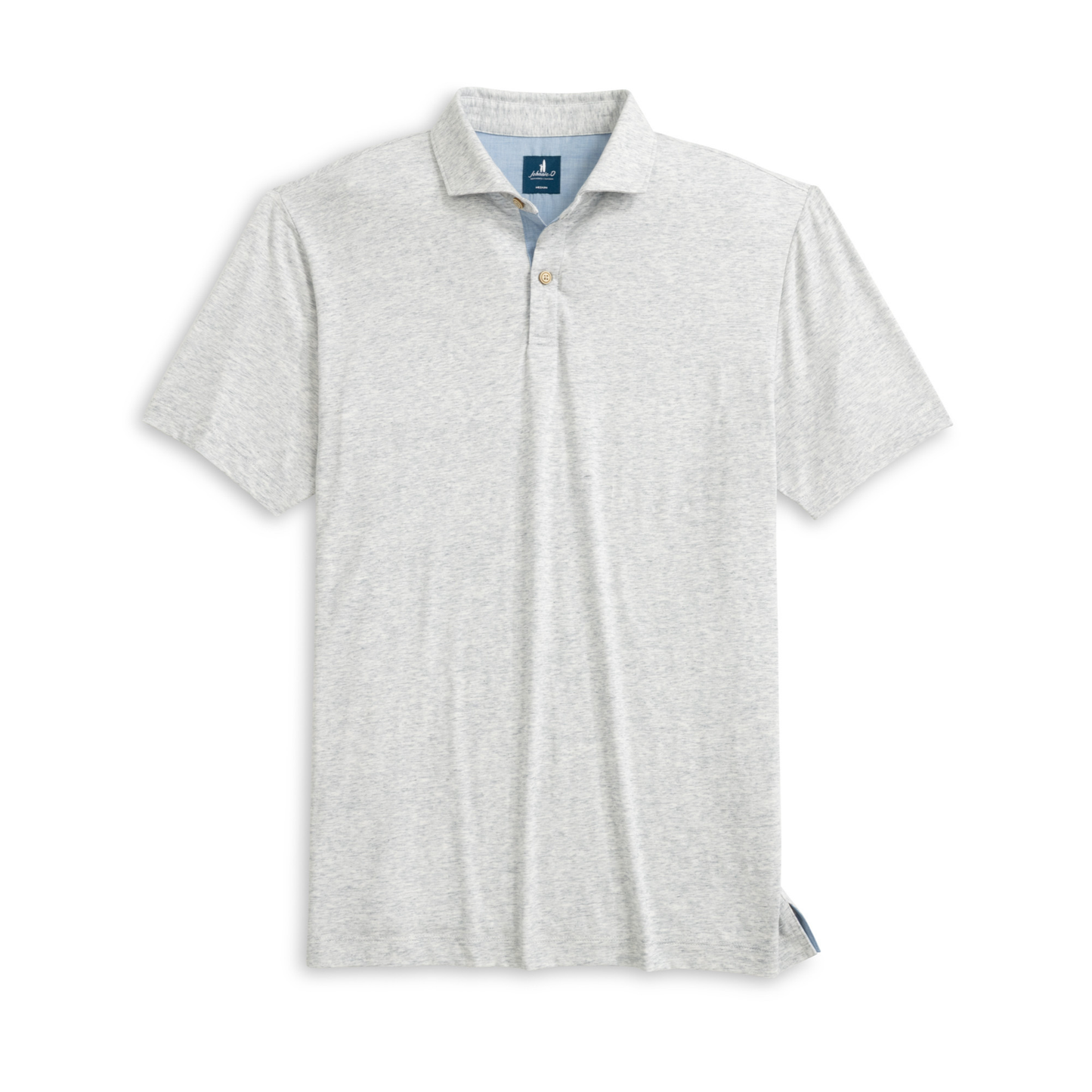 Slub Cotton Blend Polo - Starnes Heathered (Light Gray)