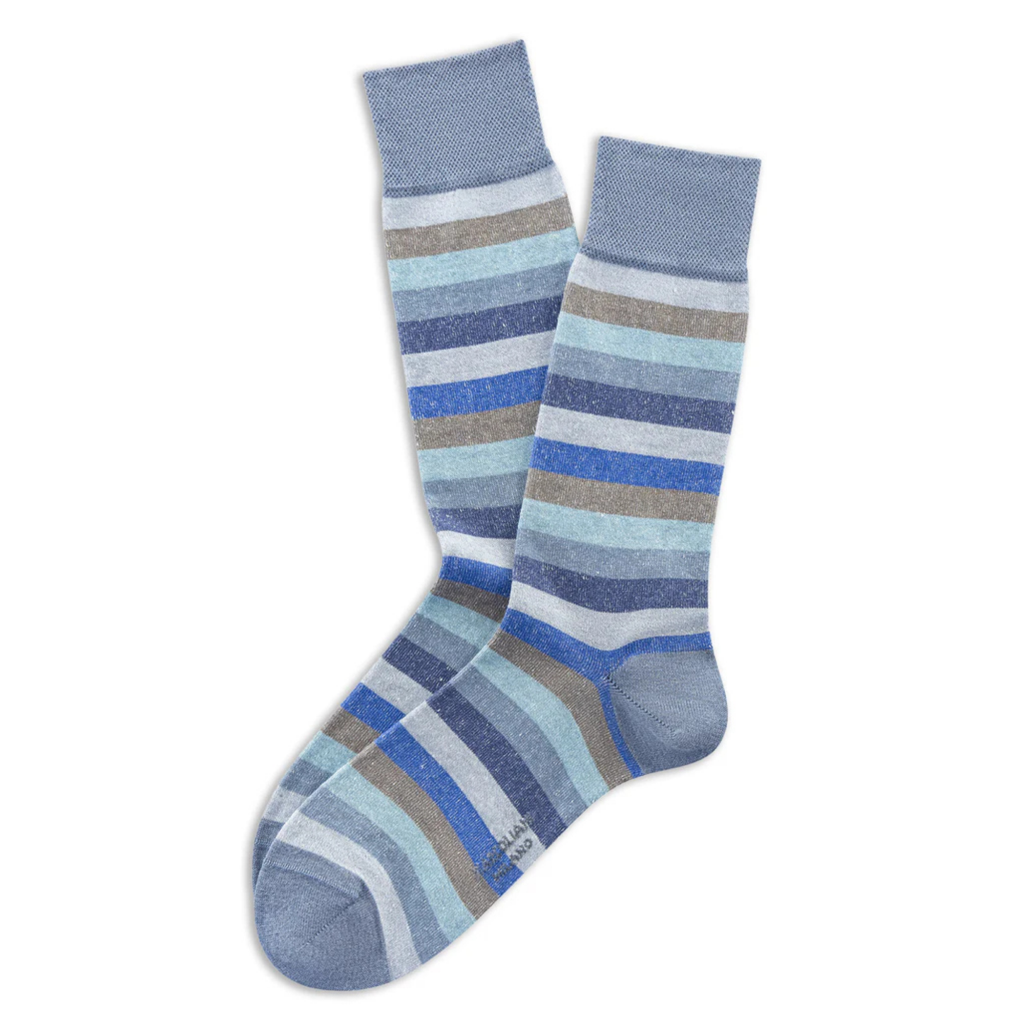 Linen & Cotton Tonal Stripe Socks (Maldive)