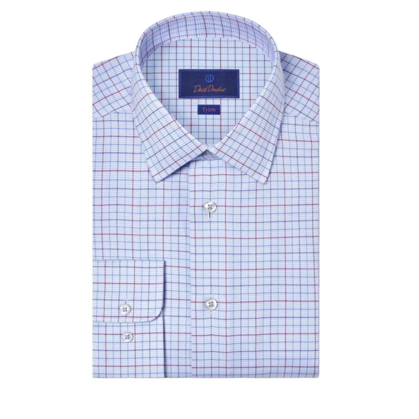 Sky & Merlot Twill Check Dress Shirt