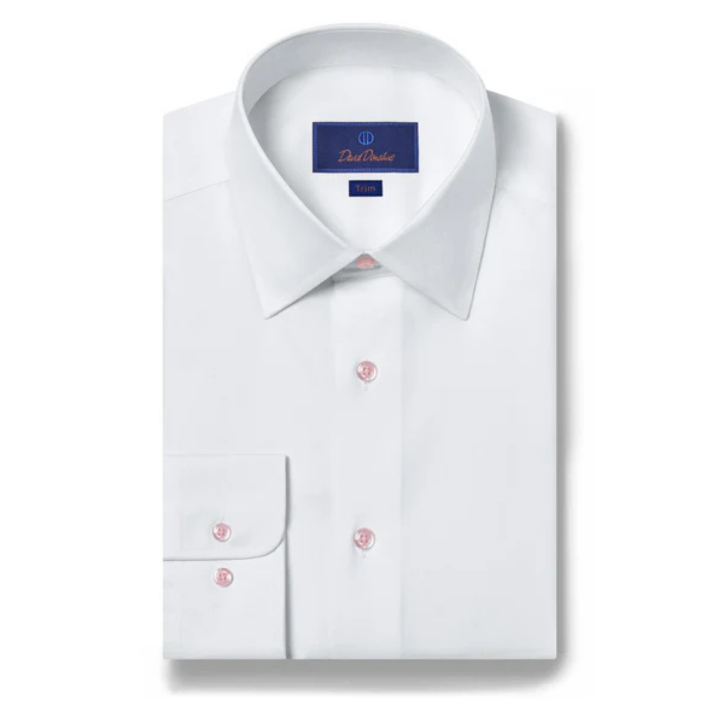 Super Fine Twill Dress Shirt (White/Pink)