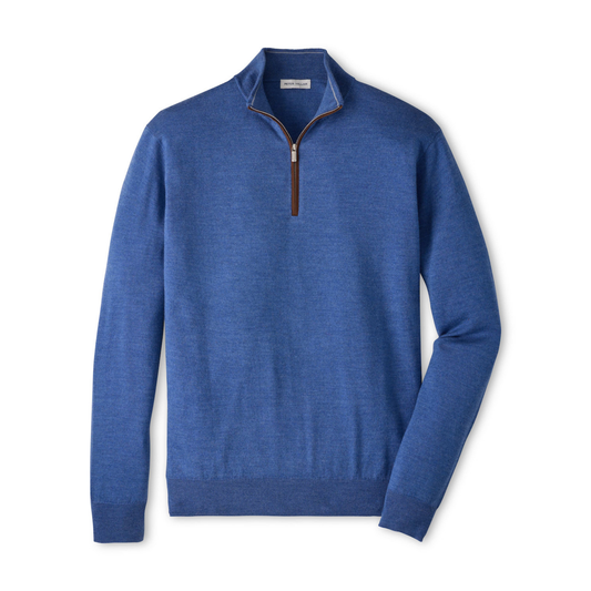 Autumn Crest Suede Trim Quarter-Zip (Crown Blue)
