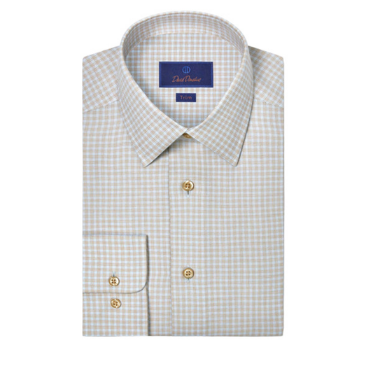 Dune Check Cashmere Blend Dress Shirt