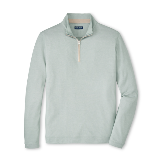 Albatross Cotton-Blend Pique Quarter-Zip (Light Willow)