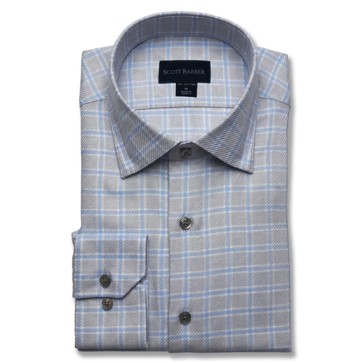 Opulant Twill Windowpane Shirt (Silver)
