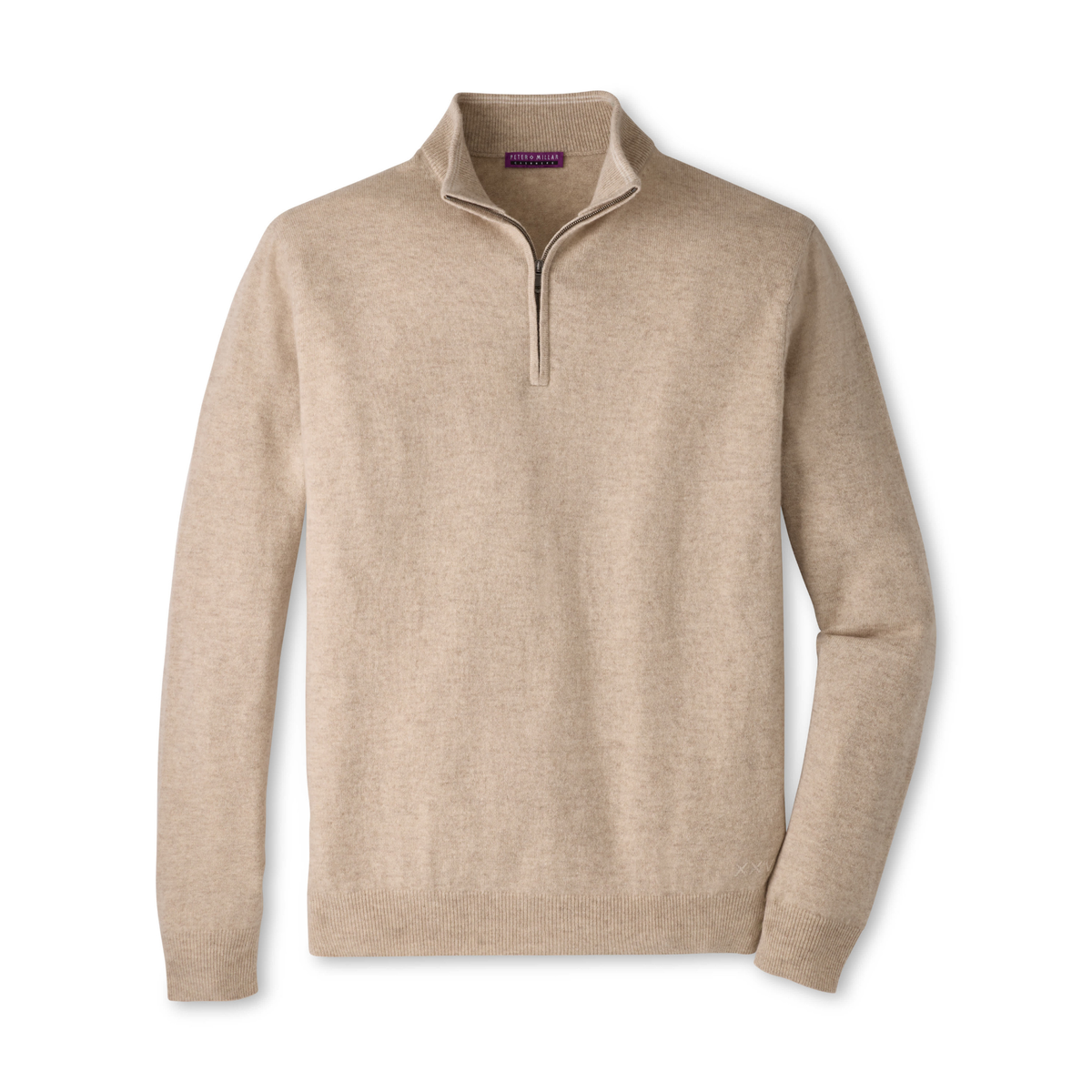 Crown Anniversary Cashmere Quarter Zip Sweater (Tumbleweed)