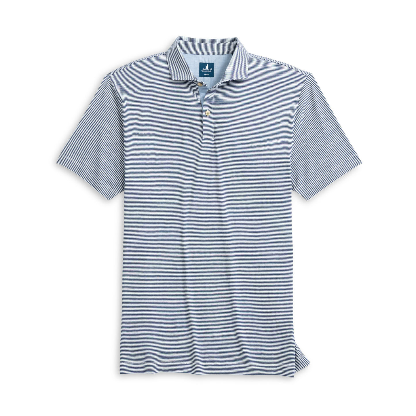 Slub Cotton Blend Polo - Thatcher Stripe (Navy)