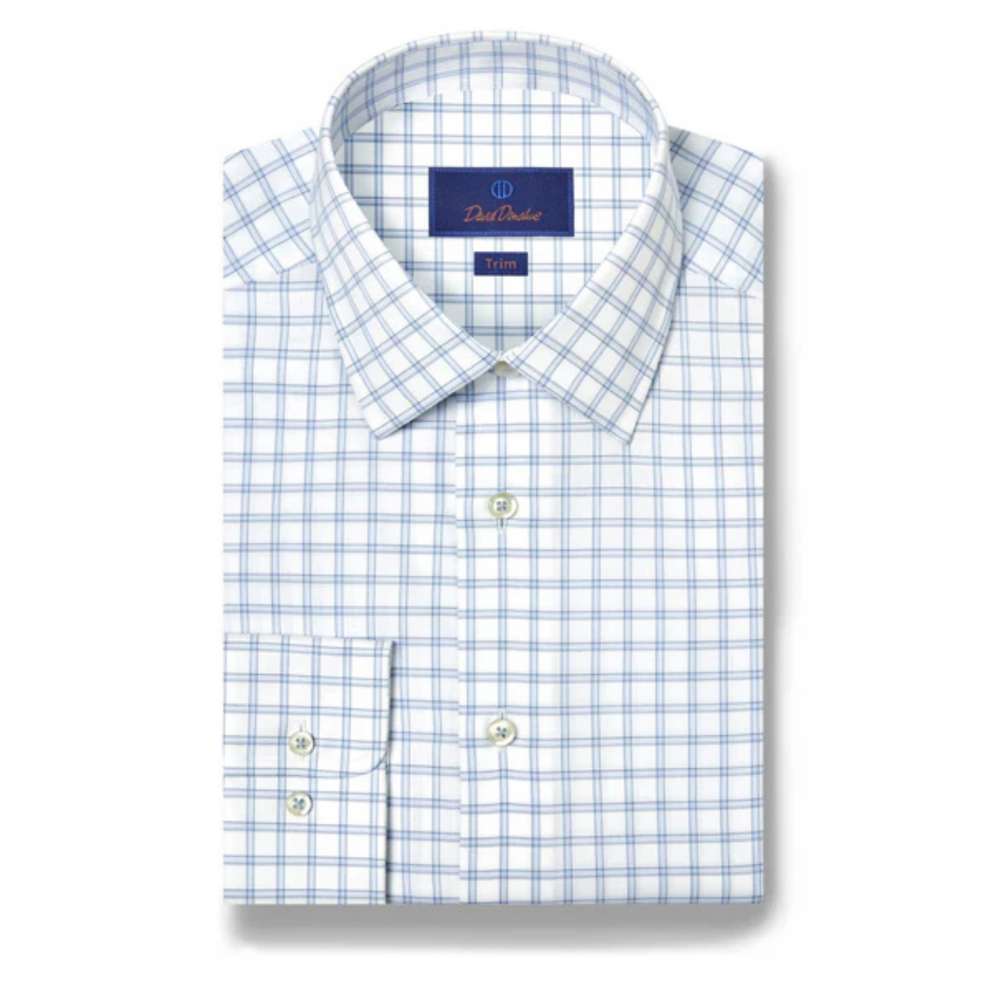 White & Sky Dobby Check Dress Shirt