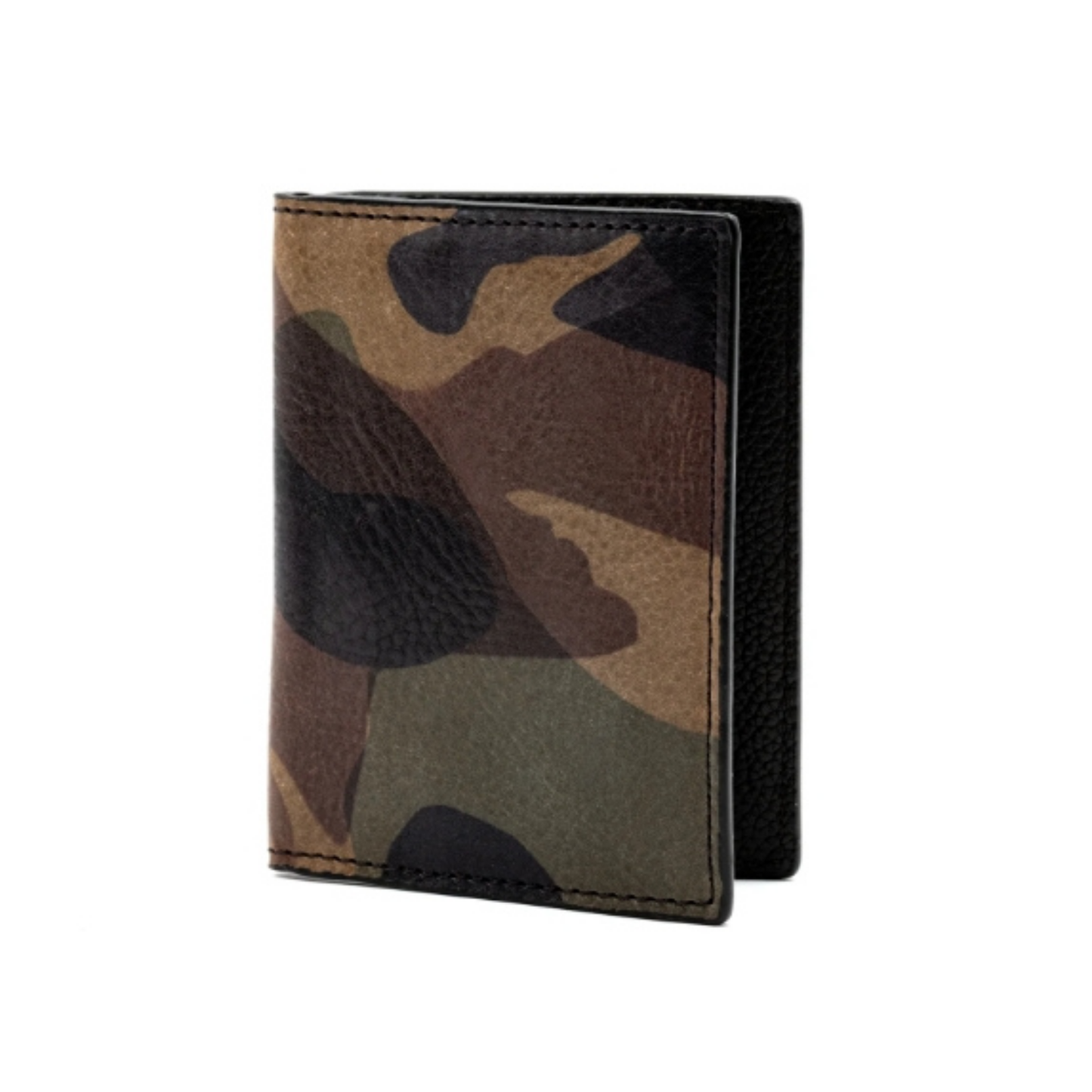 Hemingway Italian Saddle Leather ID Wallet (Grey Camo)