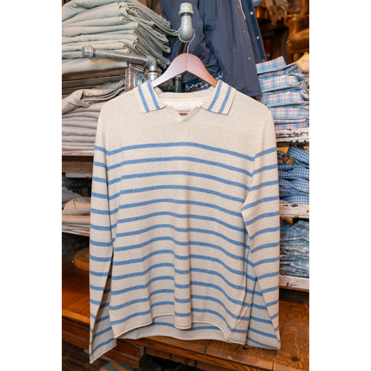 Sundunes Stripe Sweater Polo (Stone)