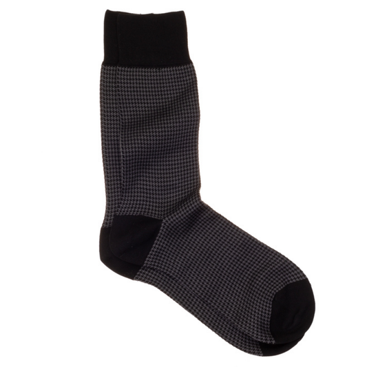 Houndstooth Socks (Black/Grey)