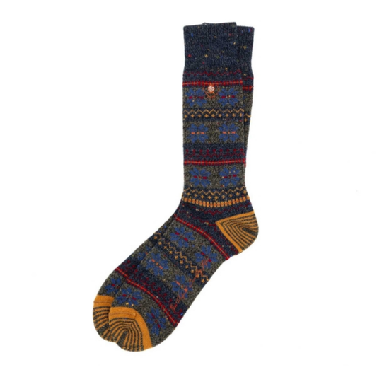 Fairisle Andean Alpaca Yarn Socks (Navy)