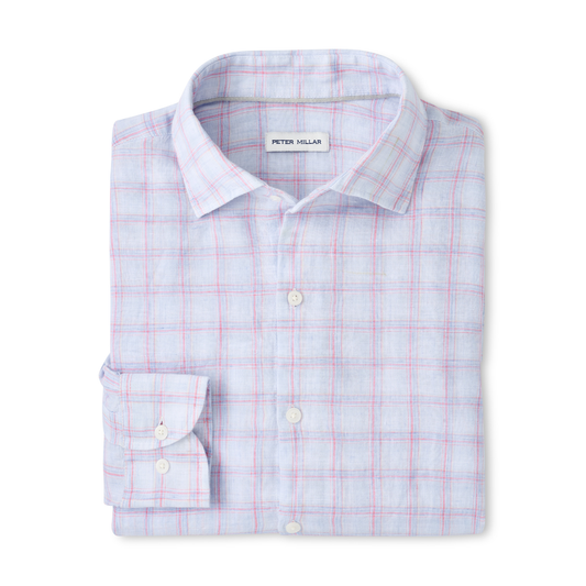 Frisbee Linen Sport Shirt (Stream Blue)