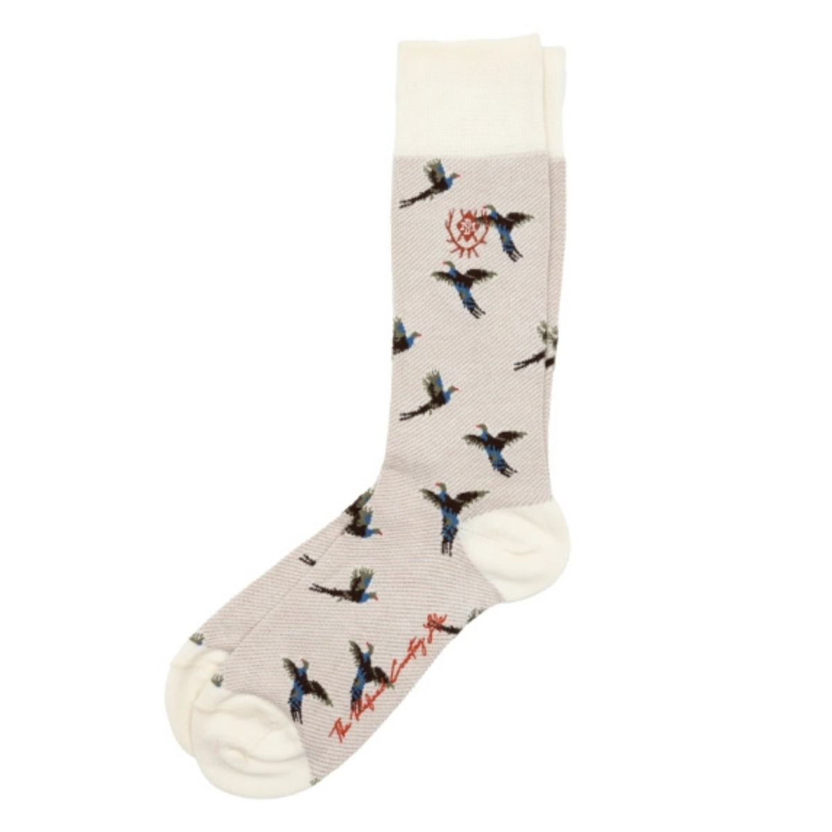 Pheasant Peruvian Pima Cotton Socks (Bone)