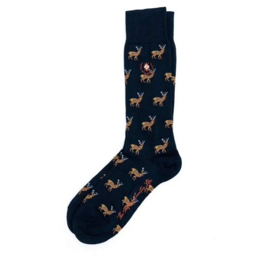 Elk Peruvian Pima Cotton Socks (Navy)